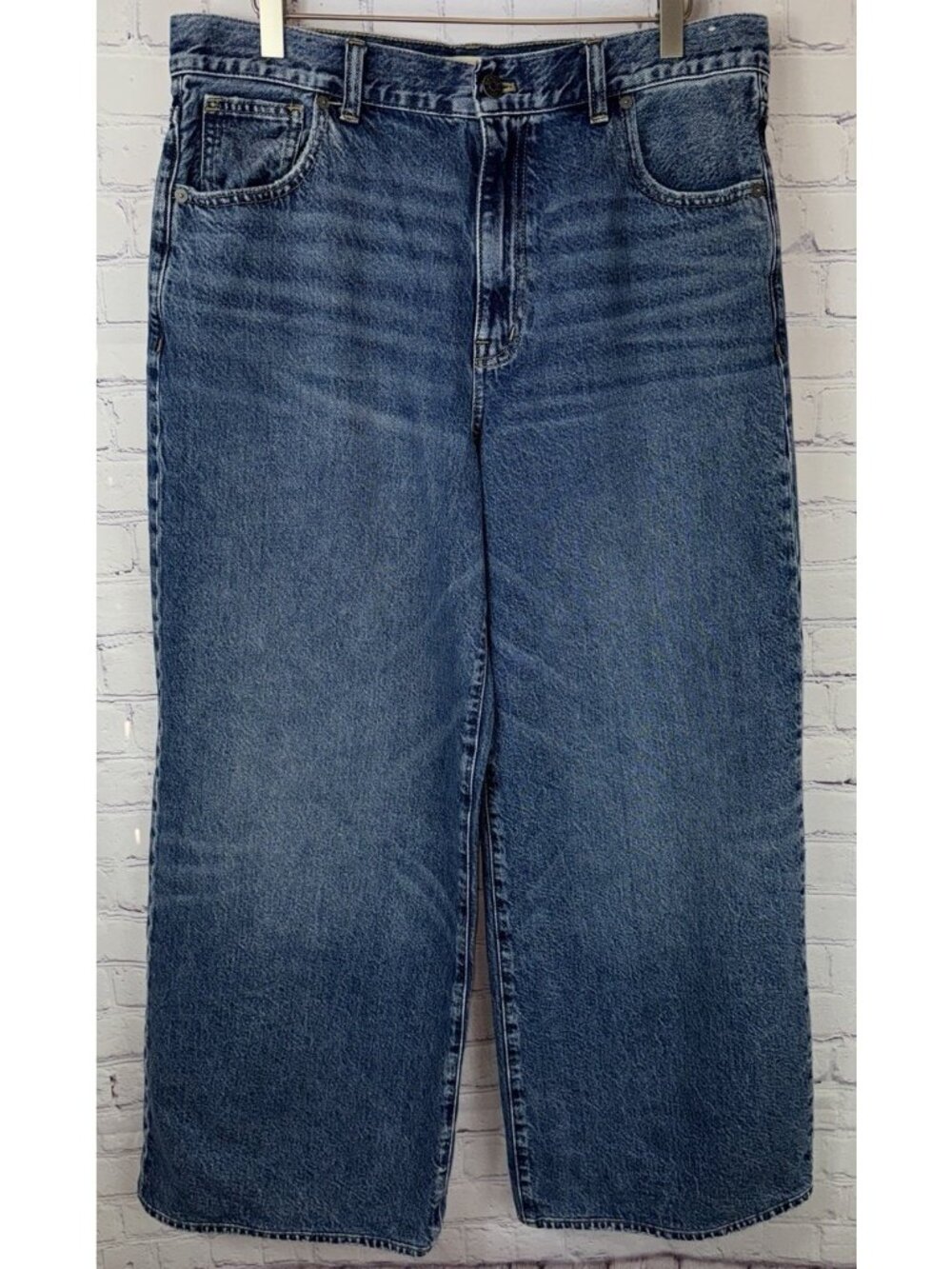 MADEWELL Super Wide-Leg Jeans Women's Size 31 Blue High Rise Wide Leg Denim